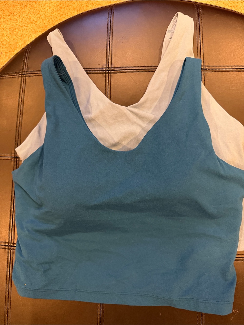 Athleta Sports Bras in Teal and Light Blue